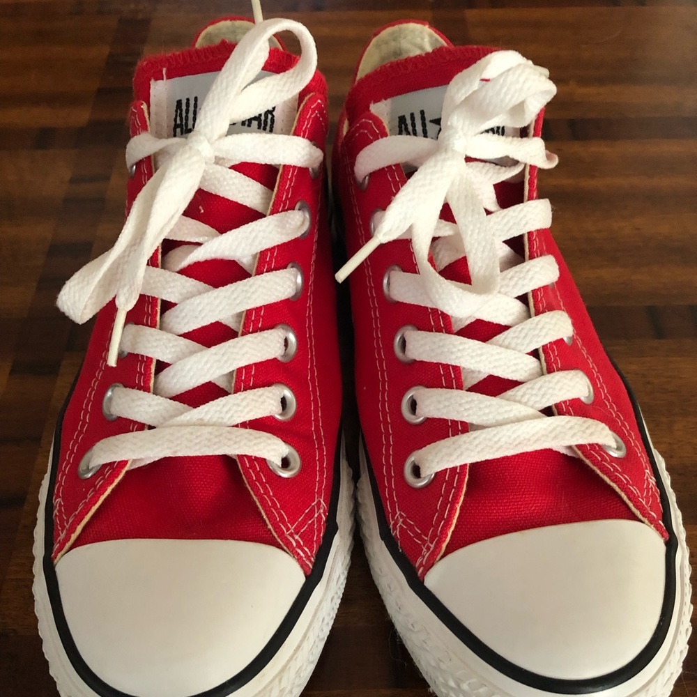 Red Converse. Worn once!